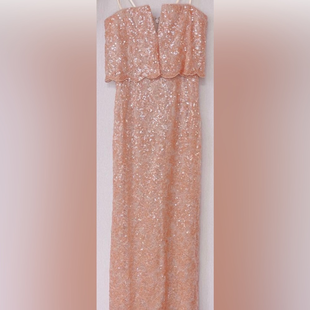 BCBG Peach Sequins Maxi